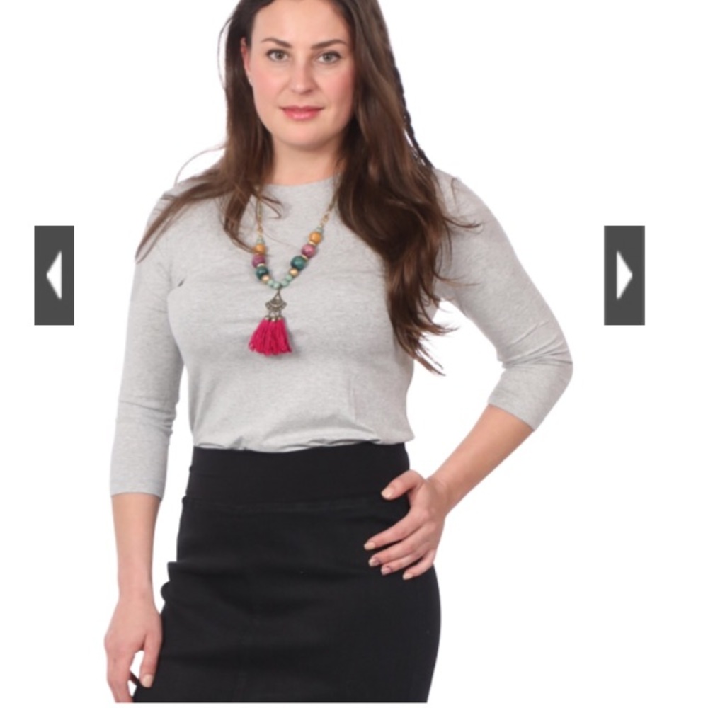 Kosher Casual Heather grey 3/4 sleeve underscrubs